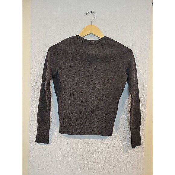 Banana Republic Italian Merino Wool V-Neck Sweater Gray Size XS Gorgeous - Picture 4 of 5